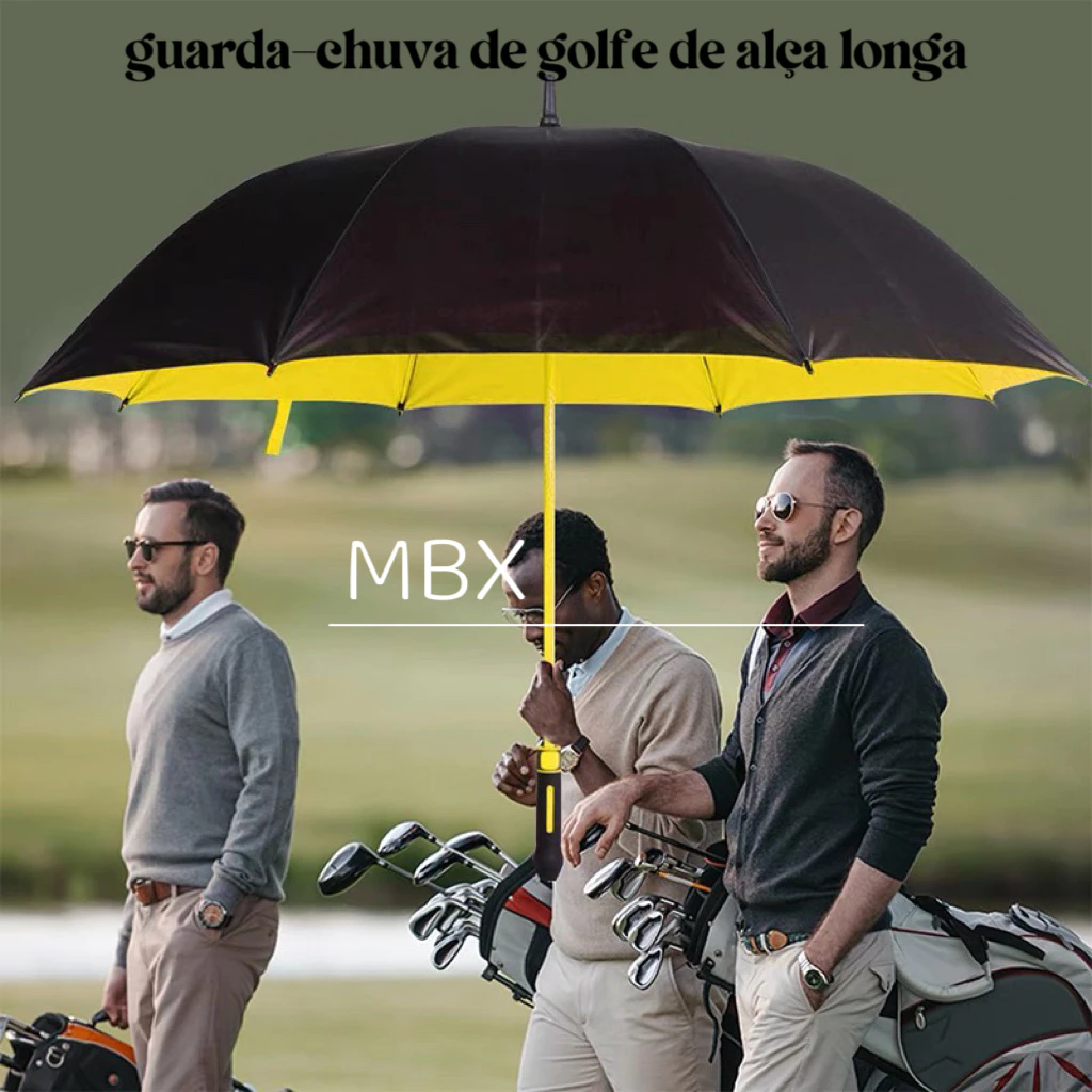 Guarda-Chuva Grande Automático - Fibra de Vidro Blackout para Proteção UV, Reforçado para Tempestade