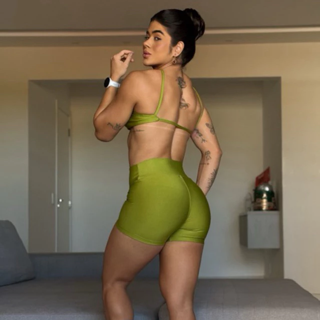 Atacado conjunto short fitness de academia zero transparência SEM empina bumbum