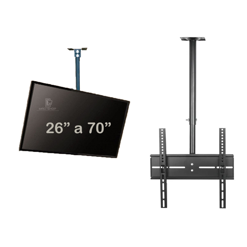 Suporte De Teto Para Tv 26'' a 70'' Giro 360° Inclinável Lcd Led Qled Oled Samsung LG Universal 70 P