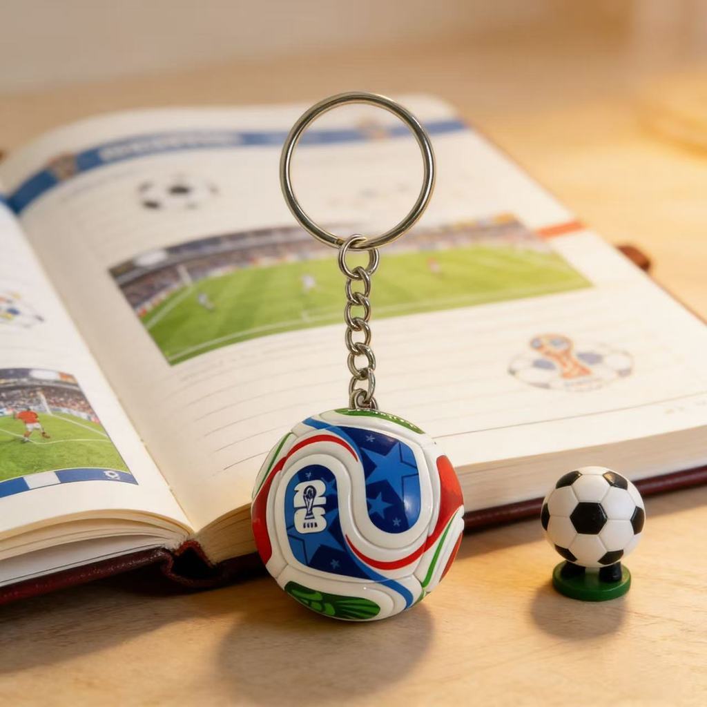 Produtos da Copa do Mundo Chaveiro de bola de futebol simulada da Copa do Mundo 2026, pingente minia