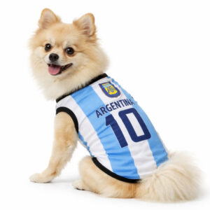 Roupinha Pet Argentina Camisa Copa do Mundo Argentinos Nº10 Roupa Cachorro e Gato Torcida 2026 Futeb