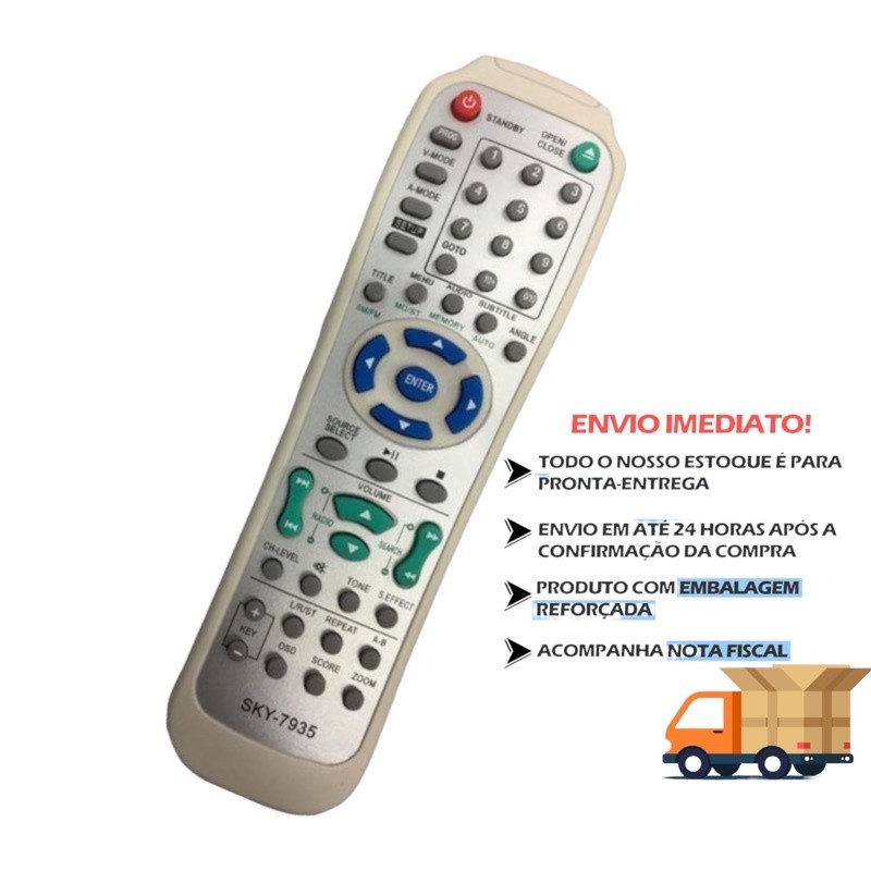 Controle Remoto Compatível Philco Britânia Dvd Home Theater PHT550, FAMA2