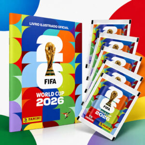Kit Álbum Copa do Mundo 2026 Fifa World Cup Colecionável + Figurinhas Capa Mole + Porta Figurinha
